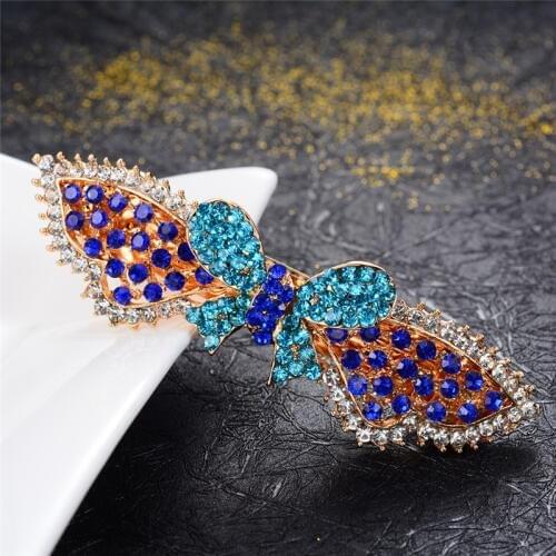 Charms Butterfly Barrettes Hair Ornaments Rhinestone Crystal With hairpin Women Hair Jewelry Hair Clip Wedding Hair Accessories