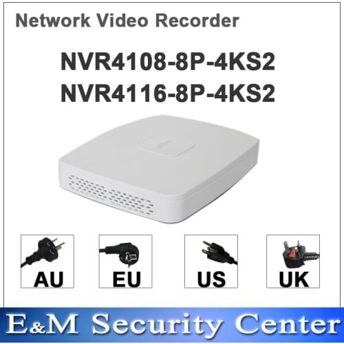 Original dahua english POE mini NVR 8/16 Channel NVR4108-8P-4KS2 NVR4116-8P-4KS2 replace NVR4108-8P and NVR4116-8P