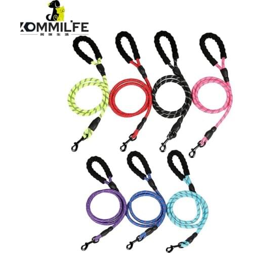 Nylon Dog Leash Reflective Dog Leash 1.5M Long with Comfortable Padded Handle Durable Pet Reflective Pet Traction Rope