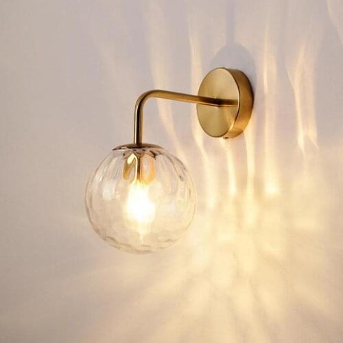 Bedside led Wall Lamp Bedroom Nordic Living Room Background Wall Lighting Corridor Simple Creative Glass Mirror Led Wall Light