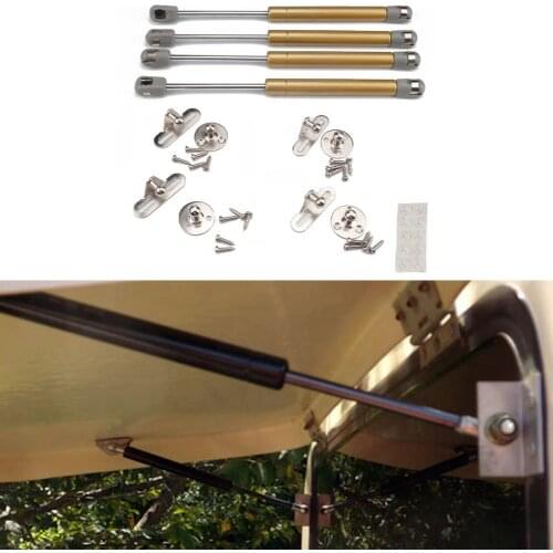 4Pcs Gas Strut Professional 100N / 22.5lb 245mm Central Distance Widely Applicable Tailgate Gas Spring Rod for RV Accessories
