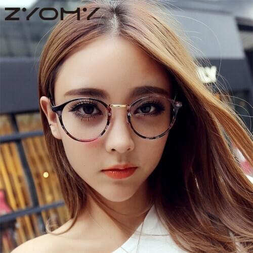 Q Round Myopia Optical Mirror Flat Lens Ultralight Classic 1Pcs Female Men Eyewear Vintage Brand Design