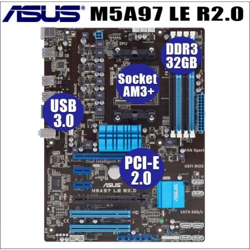 Socket AM3+ Asus M5A97 LE R2.0 Motherboard DDR3 32GB PCI-E 2.0 AMD 970 Original Desktop Aus M5A97 LE R2.0 Mainboard AM3+ ATX