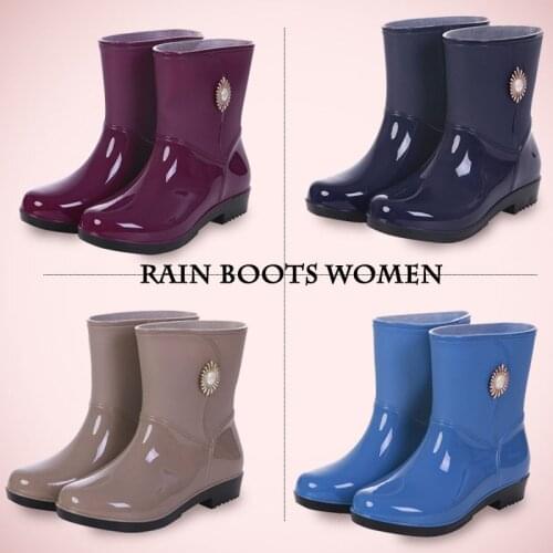 Rain boots women fashion low-tube ladies water shoes pvc non-slip wear-resistant low-cut rain boots adult rain boots