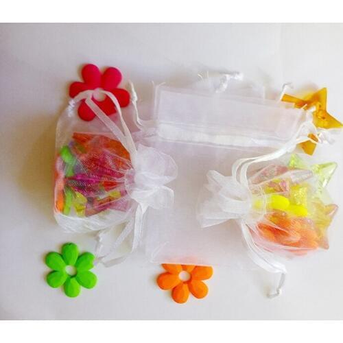 7x9cm 1000pcs/lot Christmas Organza Bags White Drawstring Bag Pouch For Food/jewelry/candy/wedding Gift Bag Small Packaging Bags