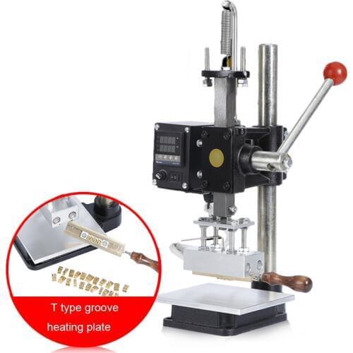 500W Handheld T-slot Hot Stamping Machine Tool 110/220V 5*10cm Leather Paper PU PVC Embossing Tool Manual Gold Stamping Embosser