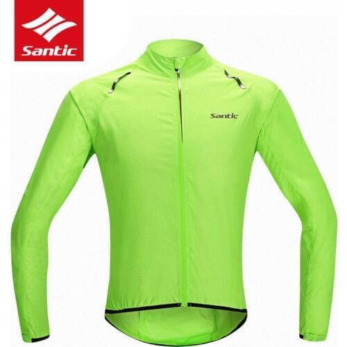 Santic Men Quick Dry Cycling Jersey Long Sleeve Breathable MTB Road Bike Windproof Skincoat Windcoat Bicycle Clothing M5C07015V