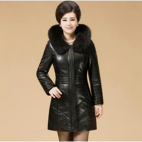 Женские зимние кожаные куртки Wfamh China At AliExpress