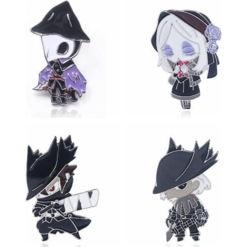 Game Bloodborne Old Hunter Eileen The Crow Doll Lady Maria Enamel Alloy Badge Brooch Pin Clothes Lapel Bags Accessories