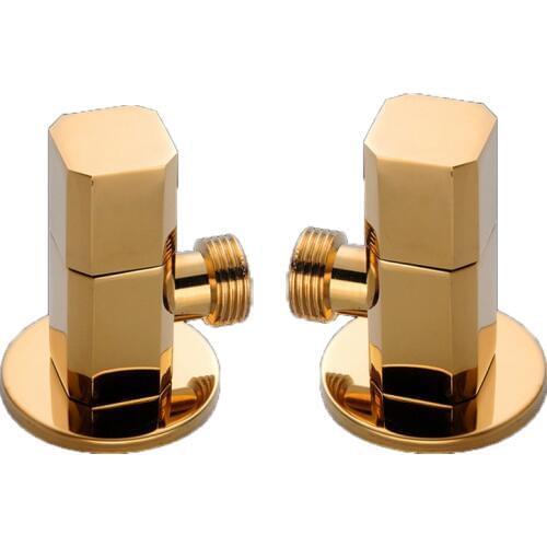 LASO 1/2" gold angle valve copper Toilet triangle valve general bathroom valve water stop valve Toilet angle valve