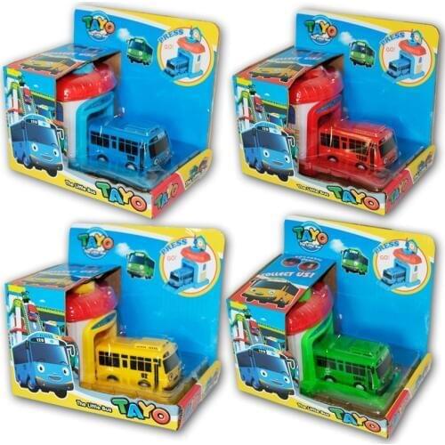 1/4 pcS baby toy cars Korean Cartoon Tayo the Little Bus Model Mini Plastic Tayo Bus Baby for Kids