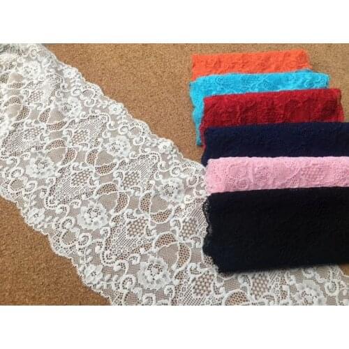 1 Meter/lot Width 17cm 7 Colors Stretchy Lace Trim Elastic Lace Bridal Belt Headwear Garment Springy Lace Fabric