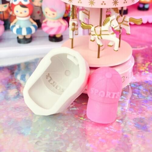 3D Baseball Hat Sun Hat Silicone Mold Car Aroma Candle Plaster Mold Cake Decoration Silicone Mold