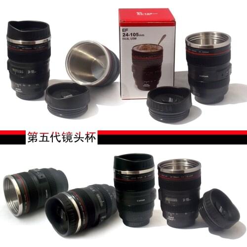 60pcs/lot The fifth-generation factory wholesale creative simulation camera lens cup (stainless steel liner) gifts Cup