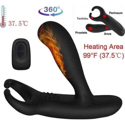 37.5° Anal Vibrator Remote Control Man Anal Toys 11 + 11 Modes Strong Vibrating Prostate Massager Anal Plug Sex Toys for Couples