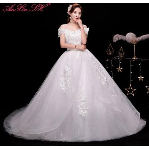 Свадебные платья со шлейфом AnXin SH China At AliExpress