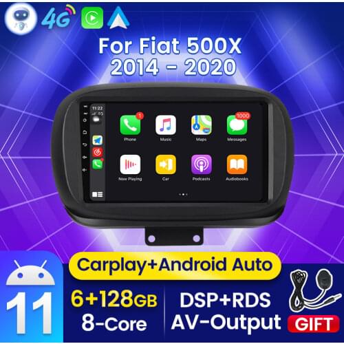 2Din Android 11 DSP RDS Car Radio for Fiat 500X 2014-2020 Multimedia Player Autoradio GPS Navigation 4G LTE BT Wifi Audio Stereo