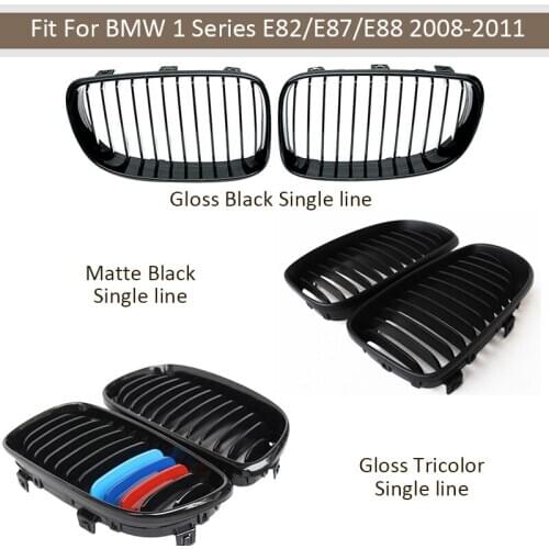 2cps Car Grille Front Bumper Grill M Power Performance Sport For BMW E82 E88 Series 1 2008 2009 2010 2011 Carbon/Black Kidney