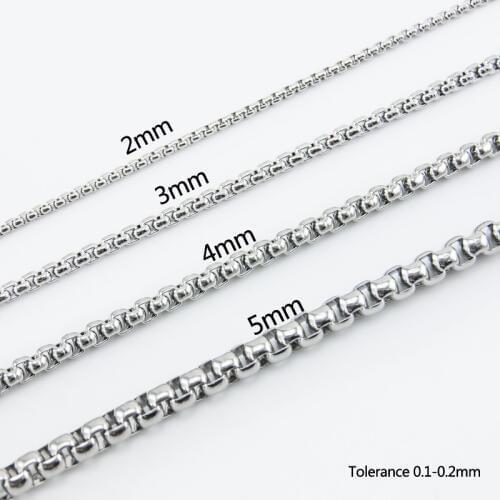 100% Stainless Steel Chain For Jewelry 2/3/4/5mm Square Rolo Box Chains By The Meter DIY Metal Chain Necklace Wholesale No Clasp