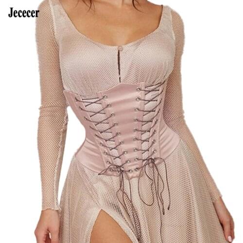 Womens Sexy Corset Underbust Belt Gothic Bustiers Outwork Modeling Waist Trainer Wedding Corselet Body Shaper Sheath Pink