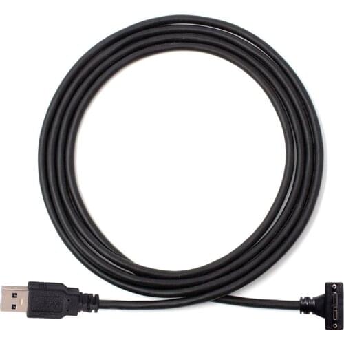 Micro B Angled 90 Degree to USB 3.0 A Male Cable with Locking Screws for Nikon D800 D800E D810 5m