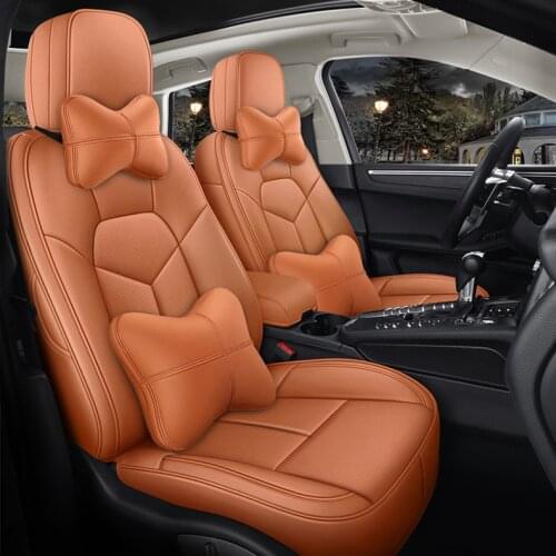 Custom car seat cover leather set for auto Volkswagen polo up tiguan scirocco sharan t-roc touarege car assessoires interior