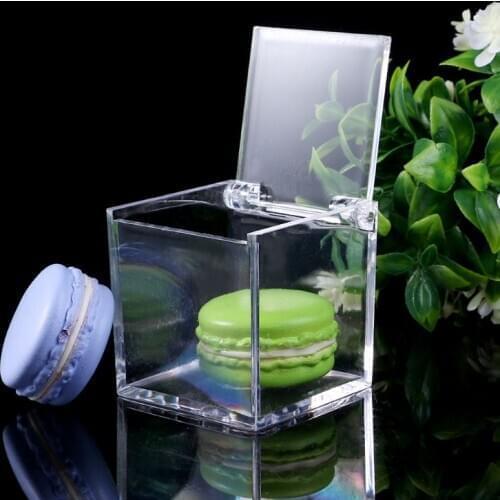 Transparent Cube Wedding Favor Candy Box Plastic Transparent Clear Gift Boxes Christmas Baby Shower K1MF