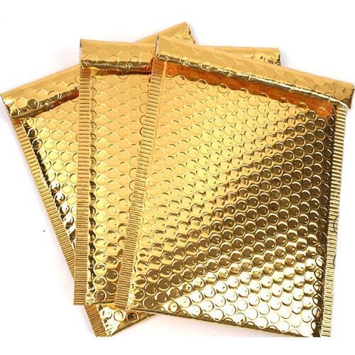 30Pcs/Lot Gold Shipping Bags Mailer Self Seal Bubble Mailer Waterproof Bubble Envelope Shockproof Padded Envelopes 6 Sizes