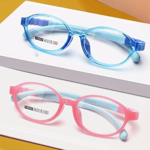 Cute Round Optical Myopia Glasses Frame Soft Flexible Silicone Kids Glasses Transparent Amblyopia Frame Eyeglasses Spectacles