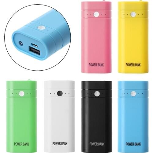 Mini USB Port 2x 18650 Battery Charger Holder Power Bank Box Shell Case DIY Kit L4MD