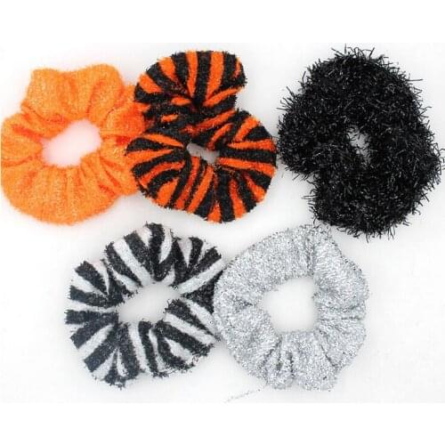 New Arrival Sequins Halloween Scrunchies Hait Ties Multicolor Women Girl Halloween Hair Accessories for Gift Party