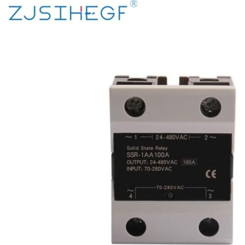 100A Solid State Relay Single Phase Input 70-280VAC Load 24-480VAC AC To AC