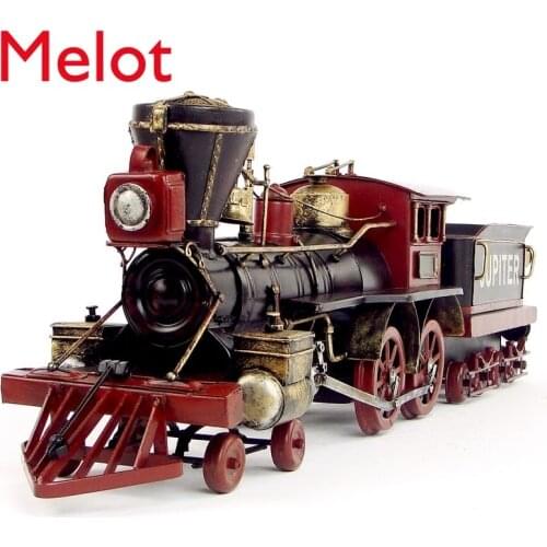Handmade Vintage Wrought Iron Steam Train Decoration Simple Retro Domestic Steam Engine Car Model Decoration Decoration Gift