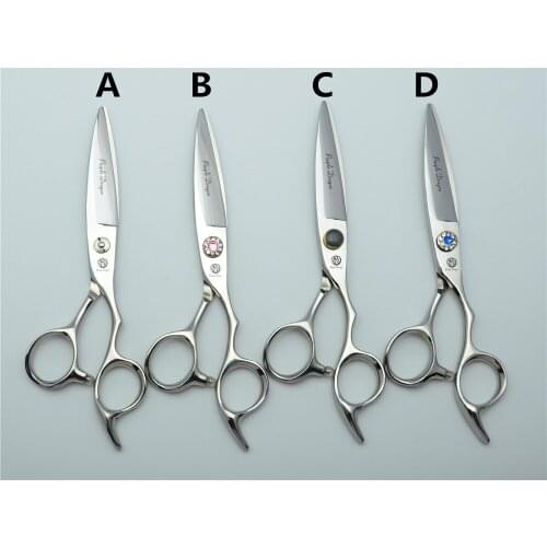 6inch 17cm Purple Dragon Japan 440C Professional Human Hair Scissors Hairdressing Scissors Willow Leaf Shape Cutting Shears