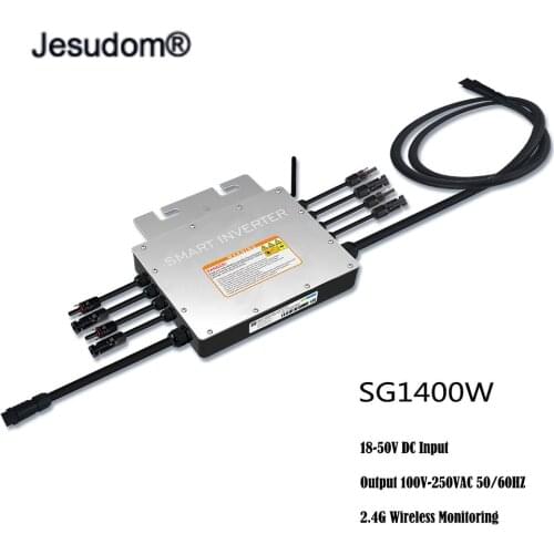 PV Smart Micro Inverter SG-1400W Input 18-50VDC to 100V-240VAC MPPT Grid Tie Inverter with 2.4G Monitoring Collector