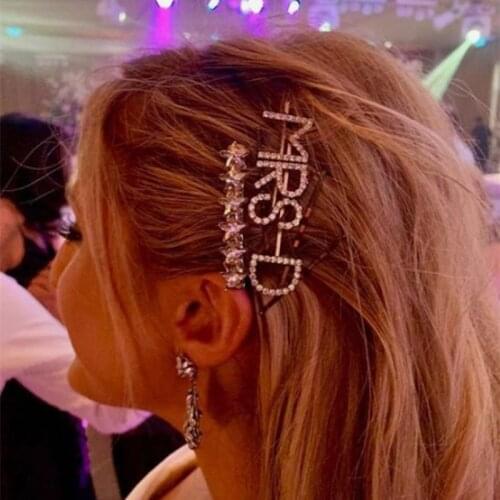 Luxury Bridal Letters Hair Pin Rhinestone Letter Hair Clip MRS A-Z for Ladies Crystal Wedding Hair Pins Headwear