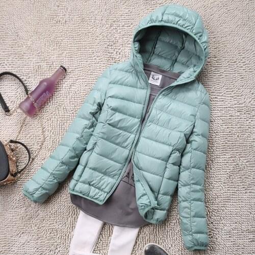 S-4XL Autumn Winter Women White Duck Hooded Down Jacket Female Ultra Light Down Coat Parkas Short Tops Plus Size 2021