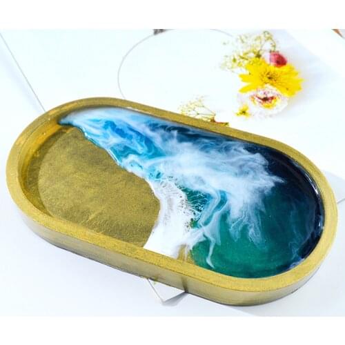 Silicone Oval Storage Tray Mold DIY Resin Casting Molds Makeup Holder​ Candle Holder Coffee Tray Tea Tray Silicone Mold