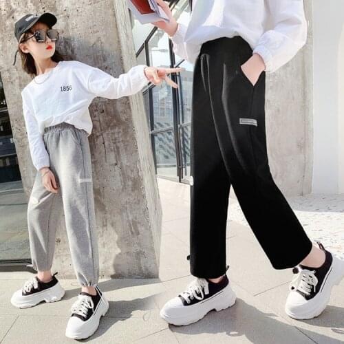 Girls' sweatpants spring and autumn childrens outer wear trousers Korean style thin student casual pants