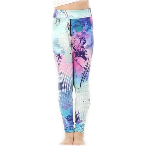 Girls Black White Yoga Sports Pants Painting 3D Print School Kids Running Gym Workout Leggings