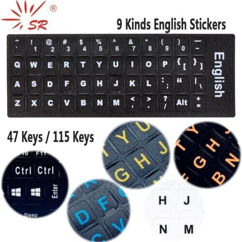 SR English Language 16 Standard Waterproof Keyboard Cover Stickers Layout Button Letters Computer Laptop Skins Accessories
