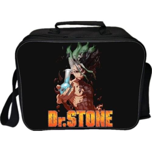 Dr Stone Lunch Bag School Lunch Box Students Anime Cosplay Fashion Cartoon Bag Boy Girl Brings Meal Box Kids Back To School Gift