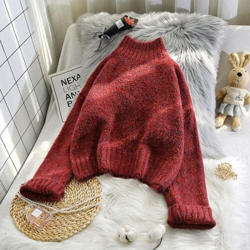 Turtleneck Sweater Women Thicken Autumn And Winter Outer Wear Lazy Loose 2020 New Bottoming Knit Shirt Straight Jumper Tops Y607