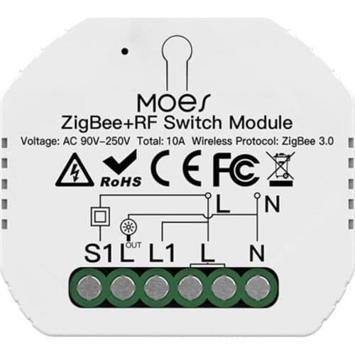 Tuya ZigBee 3.0 Smart Light Switch Module 1 Gang Smart Wireless Remote Control, Work with for Google for Voice Control