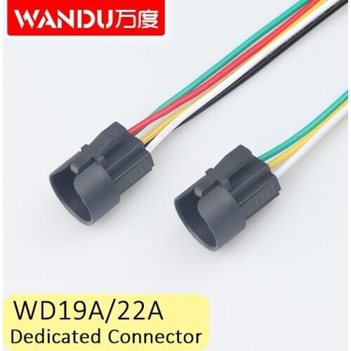 Wd 19mm 22mm push button switch connector 3-wire without light 5-wire with light connector