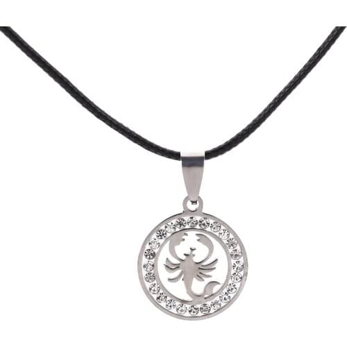 Stainless steel Jewelry Silver Color Crystal Charm Scorpion Pendant For Men Women Gifts