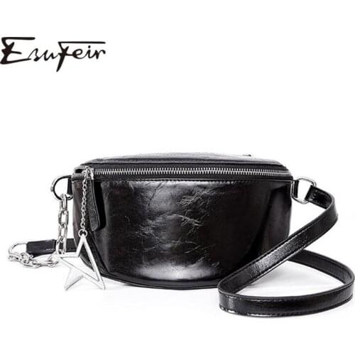 Genuine Leather Women Crossbody Bag Fashion Chain Female Shoulder Bag Oil Wax Leather Small Bag for Women 2020 sac a main femme