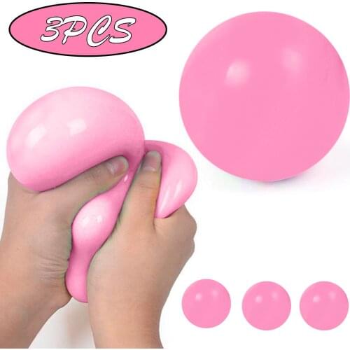 1/3PCS Stress Relief Squeeze Toy Vent Balls Round Pink Bubble Decompression Toy Anti-stress Ball Adults Children Kids Toys