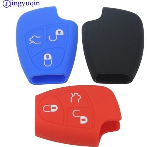 10pcs/lot 3 Buttons Silicone Car Key Case Cover for Mercedes for Benz W211 W203 CLK C180 E200 AMG C E S Class B C E ML S CLK CL