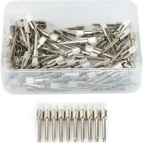 100pcs Dental White Nylon Polishing Polisher Prophy Brush Flat Type Lab Product High Quality